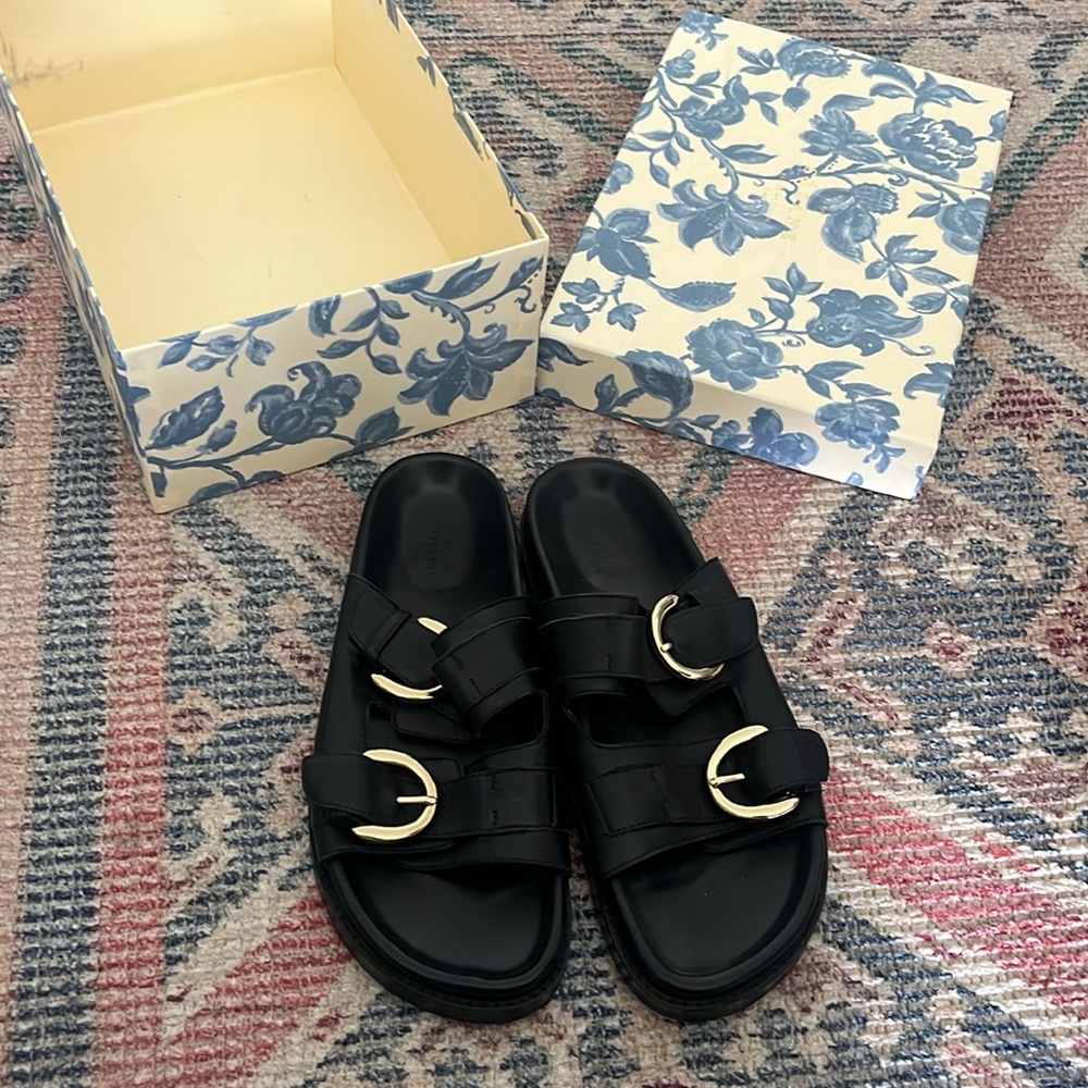Sezane Lenny Low Mule Sandals-worn one time